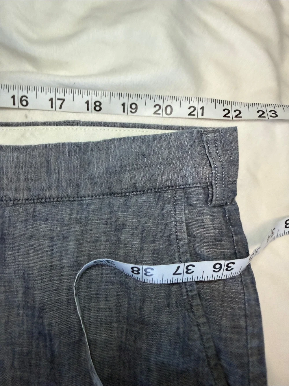 Polo Ralph Lauren Big Men's 44x8 Chambray Flat Front Shorts Blue Gray